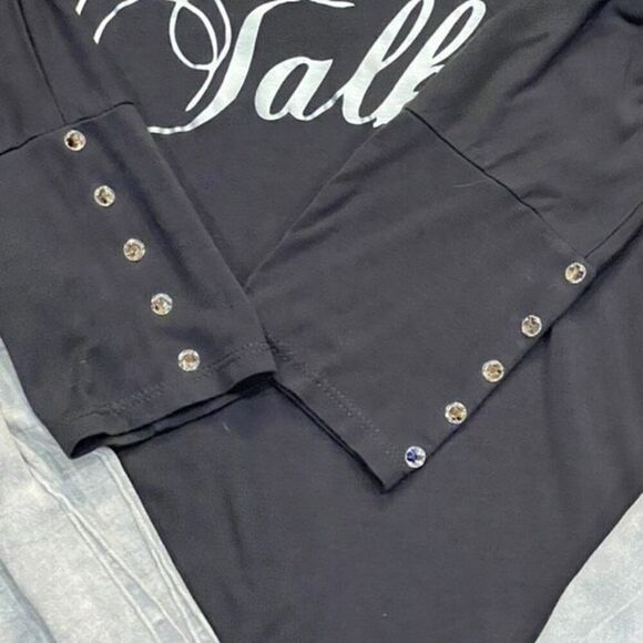 Nikibiki 2pc Rhinestone Lounge Set First Coffee then Talkie Knit Leggings Tunic - Picture 5 of 6